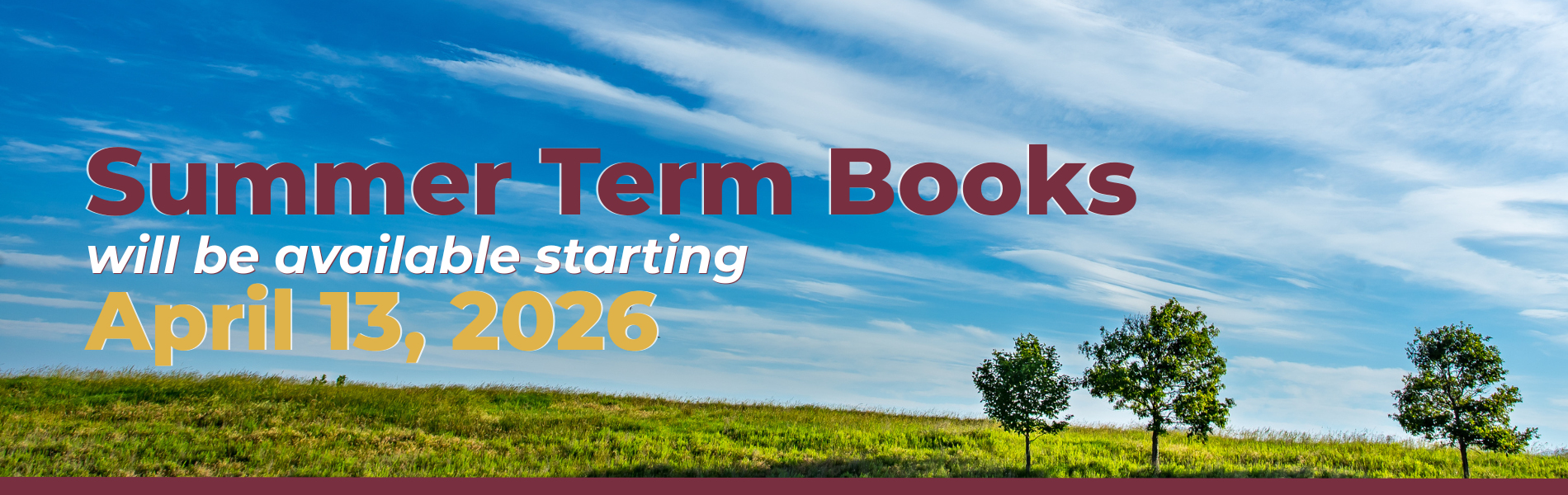 Summer 2026 Term Books Available
